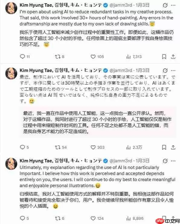 《剑星》制作人金亨泰30小时手绘马年贺图陷AI争议