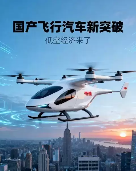 奇瑞推垂直起降飞行器专利，打造开车+飞行新模式