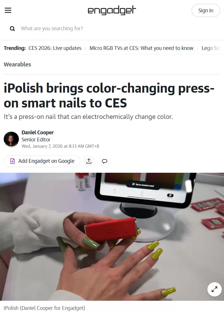 5秒即可美甲:iPolish电动美甲器发布,连接手机改颜色、支持超300种色号