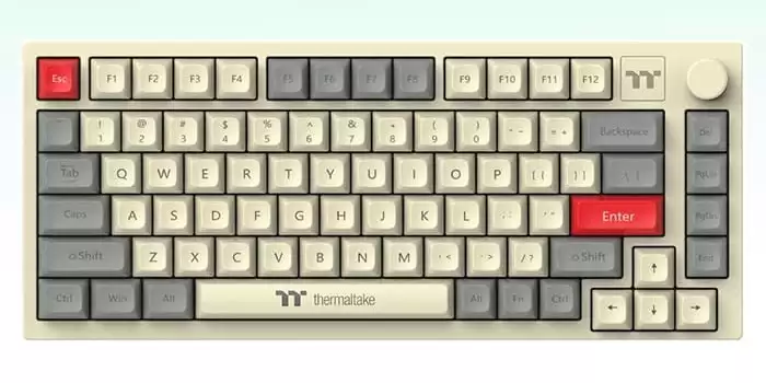 曜越带来 75% 配列无线机械键盘，可选复古象牙白配色
