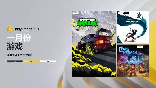PS Plus 1月会免公布：极品飞车22等三款大作免费领
