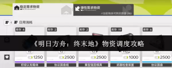 《明日方舟：终末地》物资调度攻略