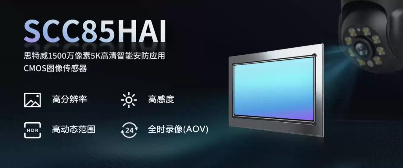思特威发布5K高清图像传感器SCC85HAI,赋能智能安防
