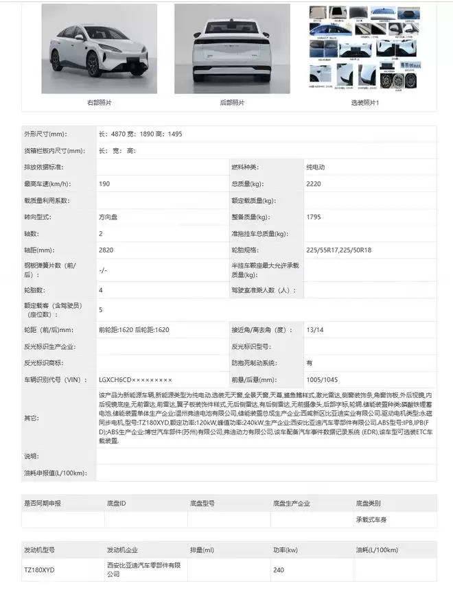 激光雷达上车 比亚迪新款海豹06EV申报图曝光