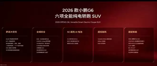 售17.68万起！搭载全新图灵AI芯片 2026款小鹏G6G9上市