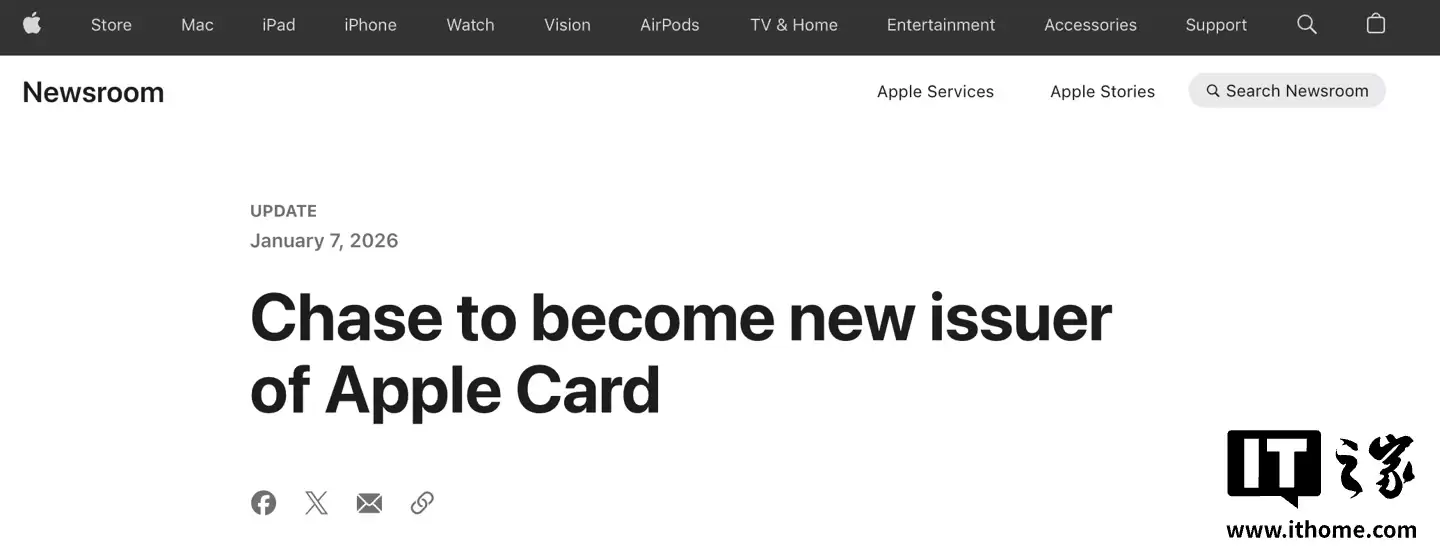 美国最大银行摩根大通正式接替高盛,成为苹果 Apple Card 发卡机构