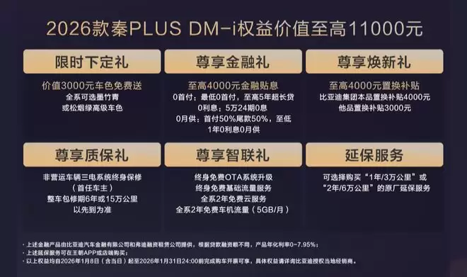 限时7.98万元起！2026款秦L DM-i秦PLUS DM-i长续航版上市