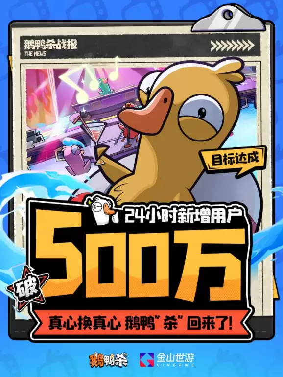 金山世游旗下《鹅鸭杀》500万用户新增：从本土化深耕到IP生态构建