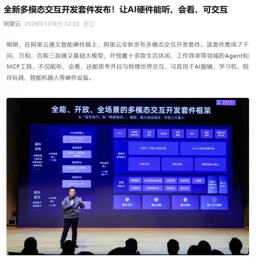 阿里云发布通义多模态交互开发套件