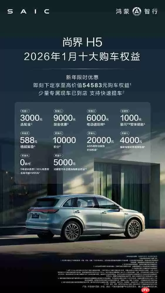 尚界H5新年十大购车权益公布 即刻下定享9000元优惠