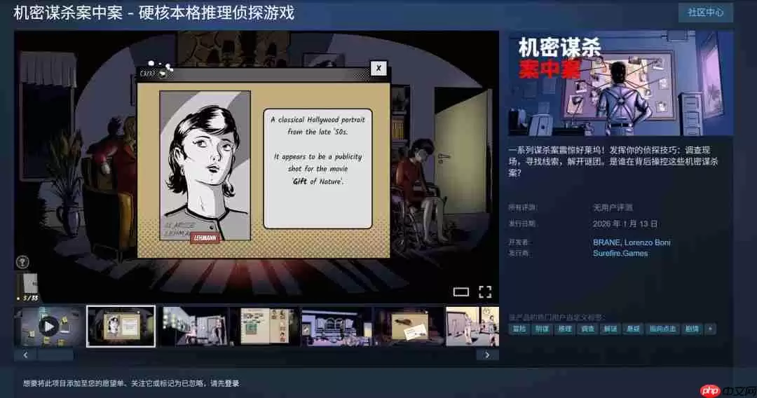 《机密谋杀案中案》定于1月13日发售 首发46元