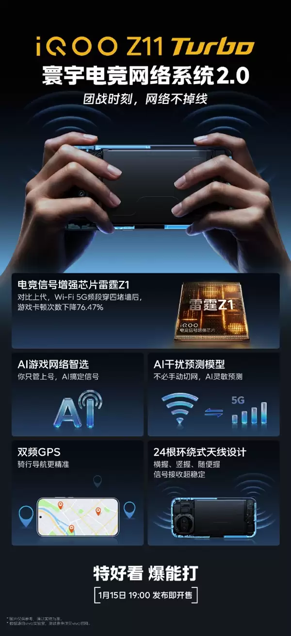 卡顿率狂降76.47%!iQOO Z11 Turbo新机15日开售:搭载雷霆Z1芯片