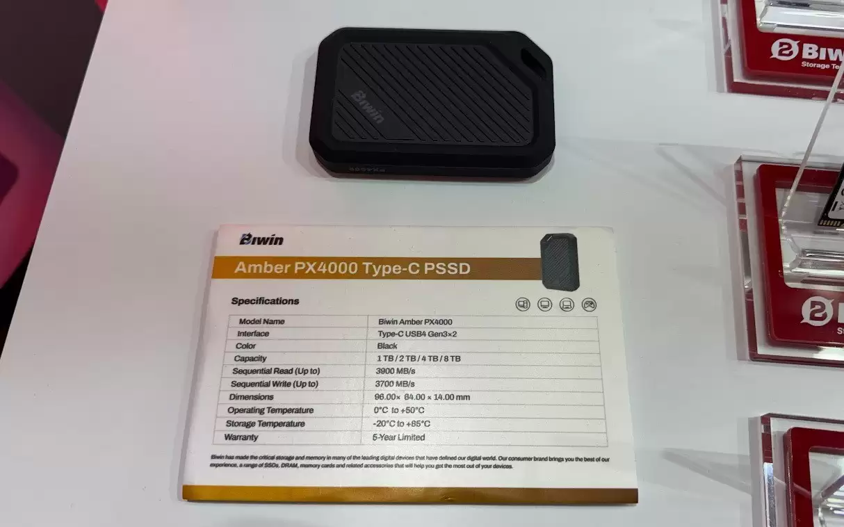 佰维发布USB4移动固态硬盘PX4000,读取达3900MB/s