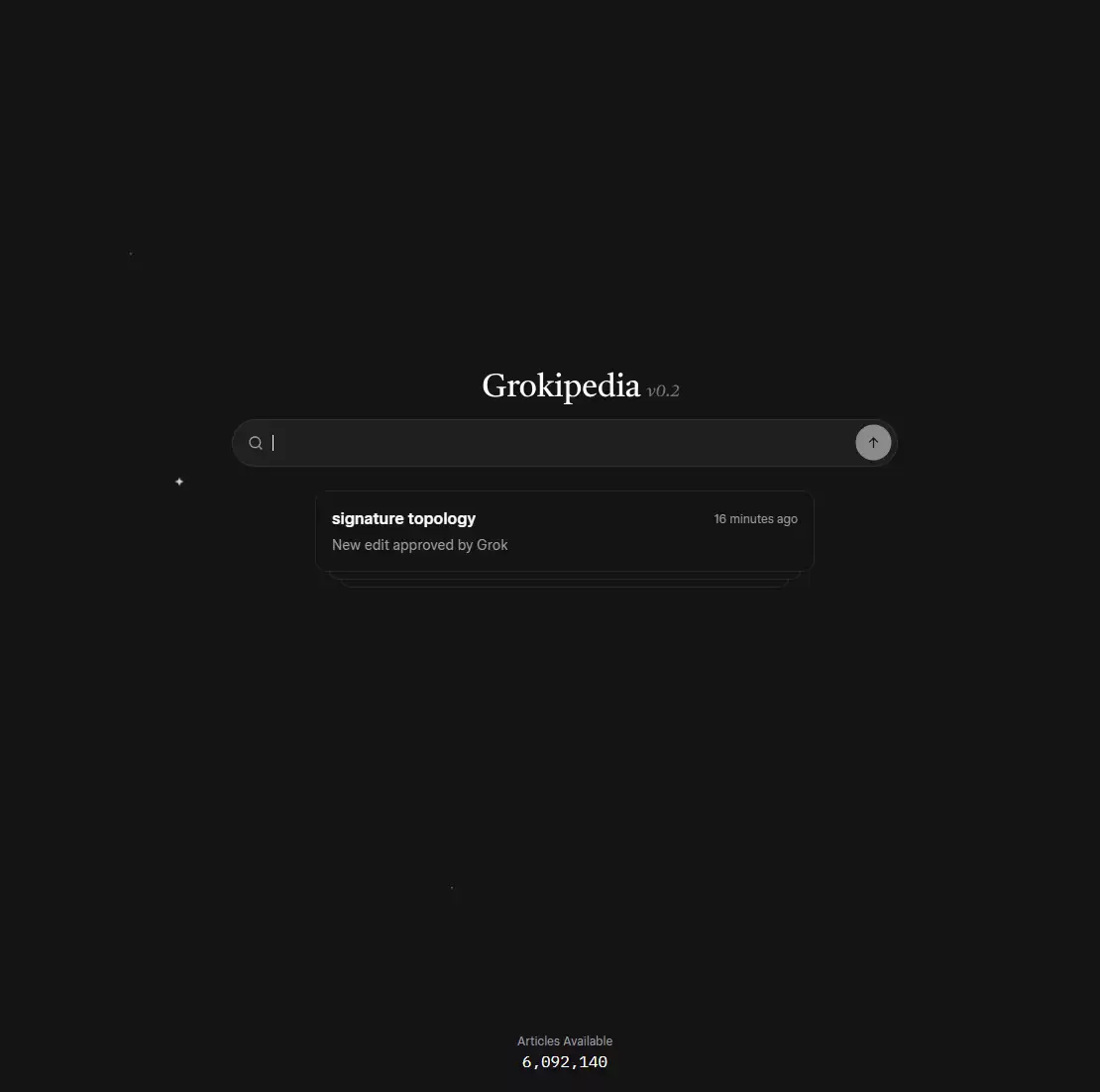 马斯克 AI 百科 Grokipedia 条目数突破 600 万,已达英文维基百科 86%