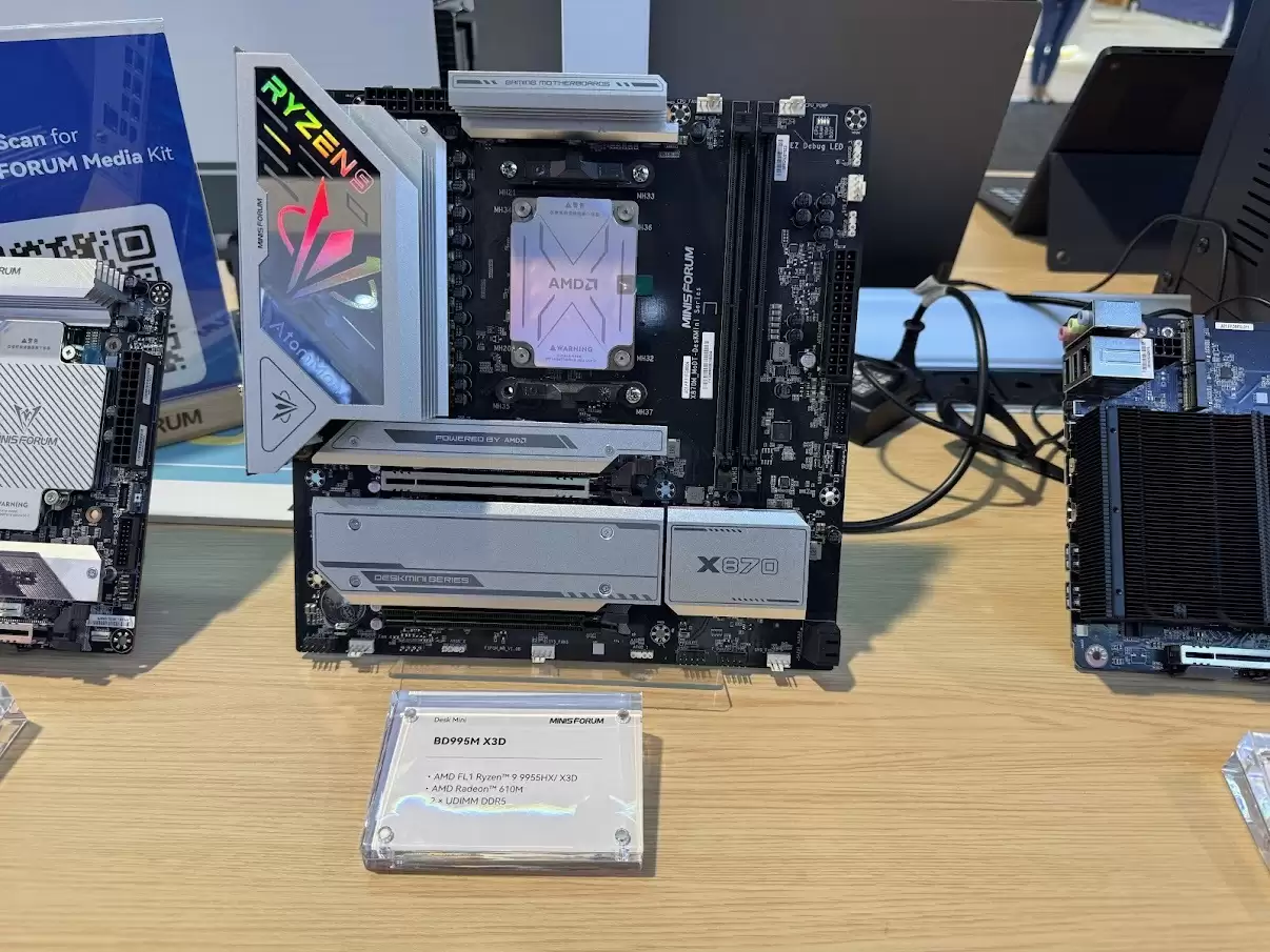 铭凡展示 BD995M 系列主板：X870 芯片组，可选板载 9955HX3D 处理器