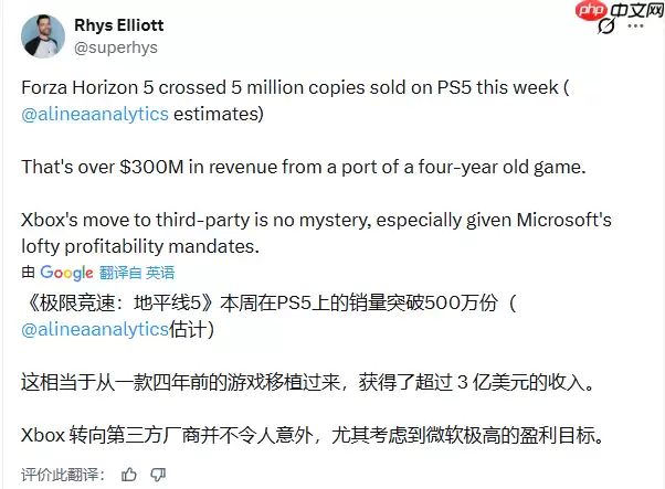 收入超30亿美元！《极限竞速：地平线5》PS5版销量突破500万