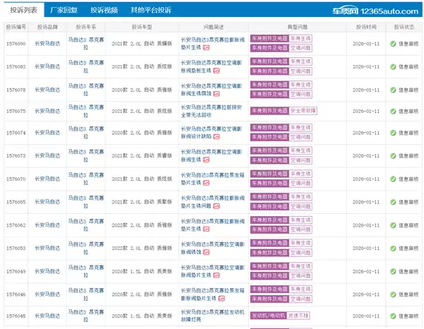长安马自达3昂克赛拉多款车型空调部件生锈 车主呼吁厂家召回检修
