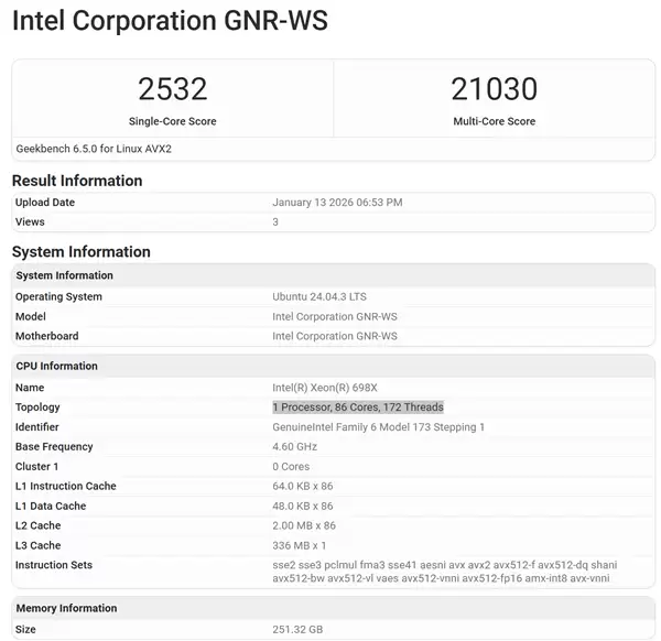 86核心、336MB缓存!Intel再次挑战AMD撕裂者