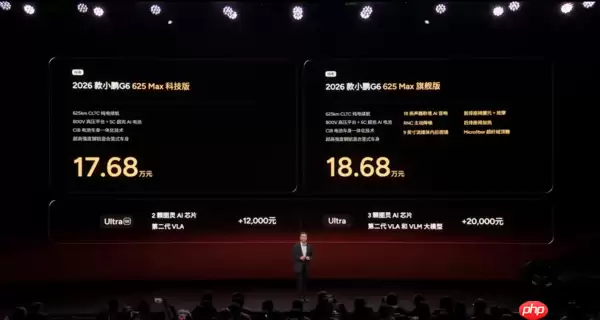 小鹏发布四款2026年新车 全面开启纯电+增程双线战略