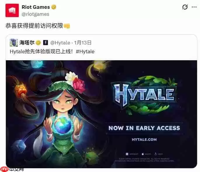 拳头发文祝贺《Hytale》发布 遭粉丝反对