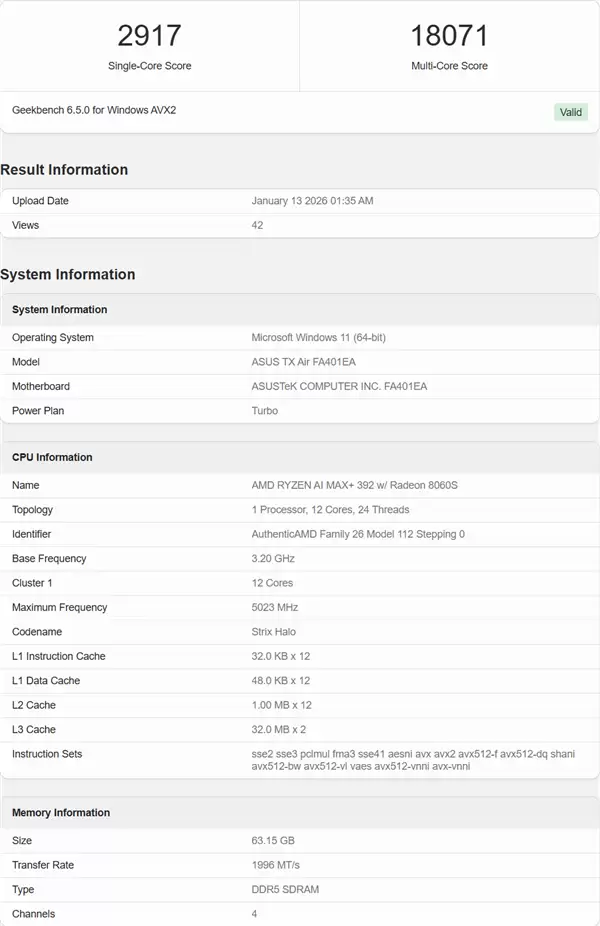 AMD锐龙AI MAX+ 392首次跑分:干翻12核锐龙9 7900X!