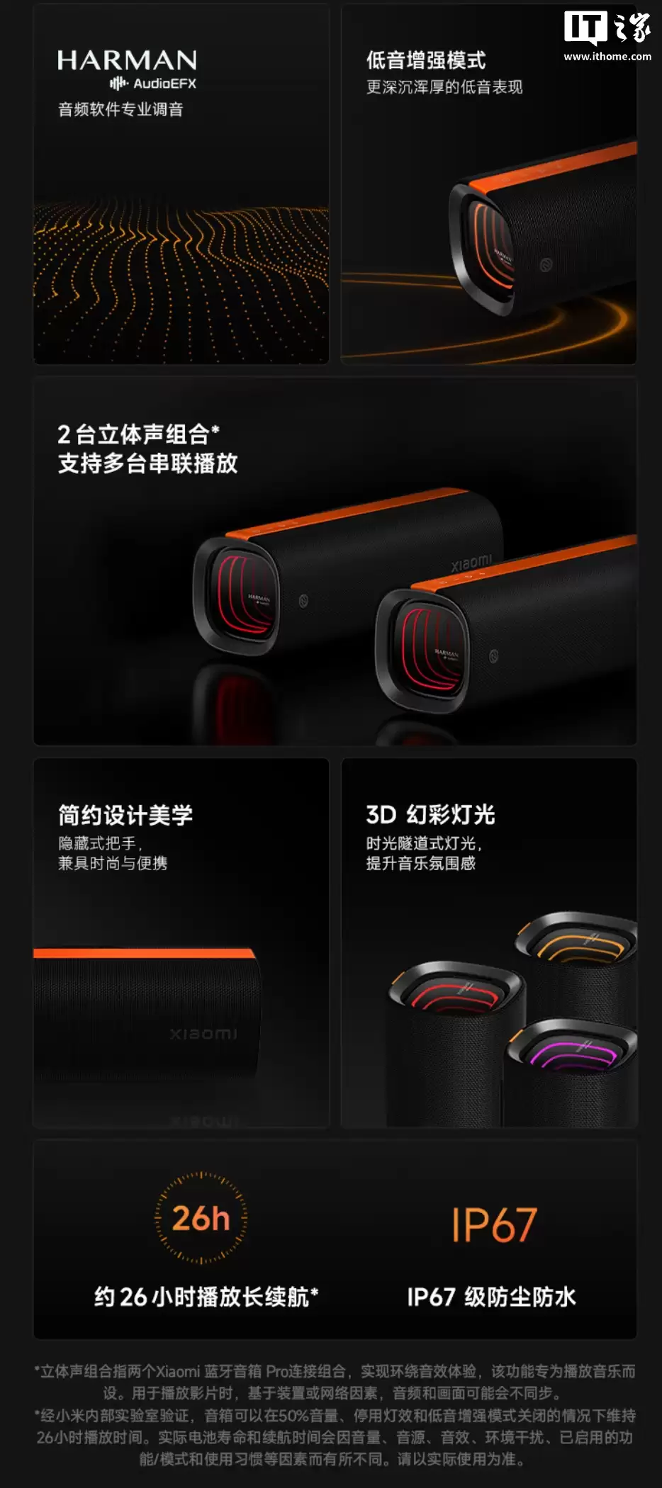小米 Xiaomi 蓝牙音箱 Pro 上架:15W 高音 +35W 低音单元、3D 幻彩灯光,599 元