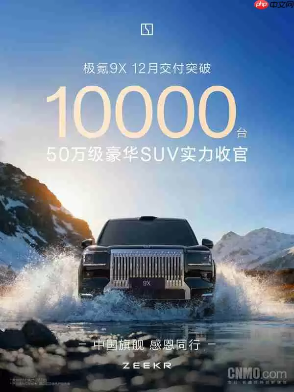 50万级豪华SUV实力收官！极氪9X 12月交付破万台
