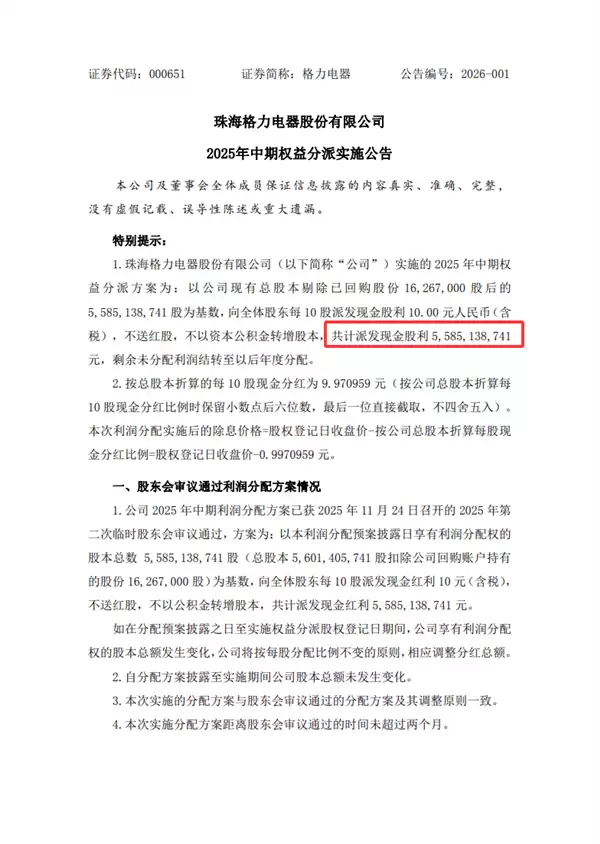 格力大手笔分红55亿 把近4成的净利润都分了