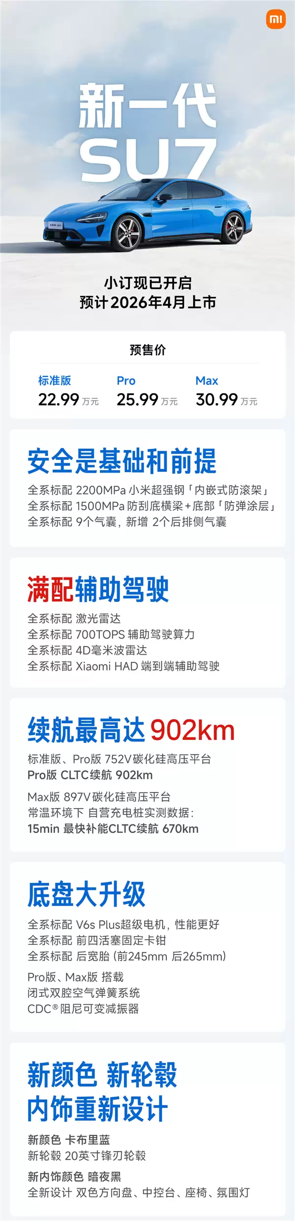 雷军直播内容汇总：新一代SU7全方位爆料！展车春节前进店