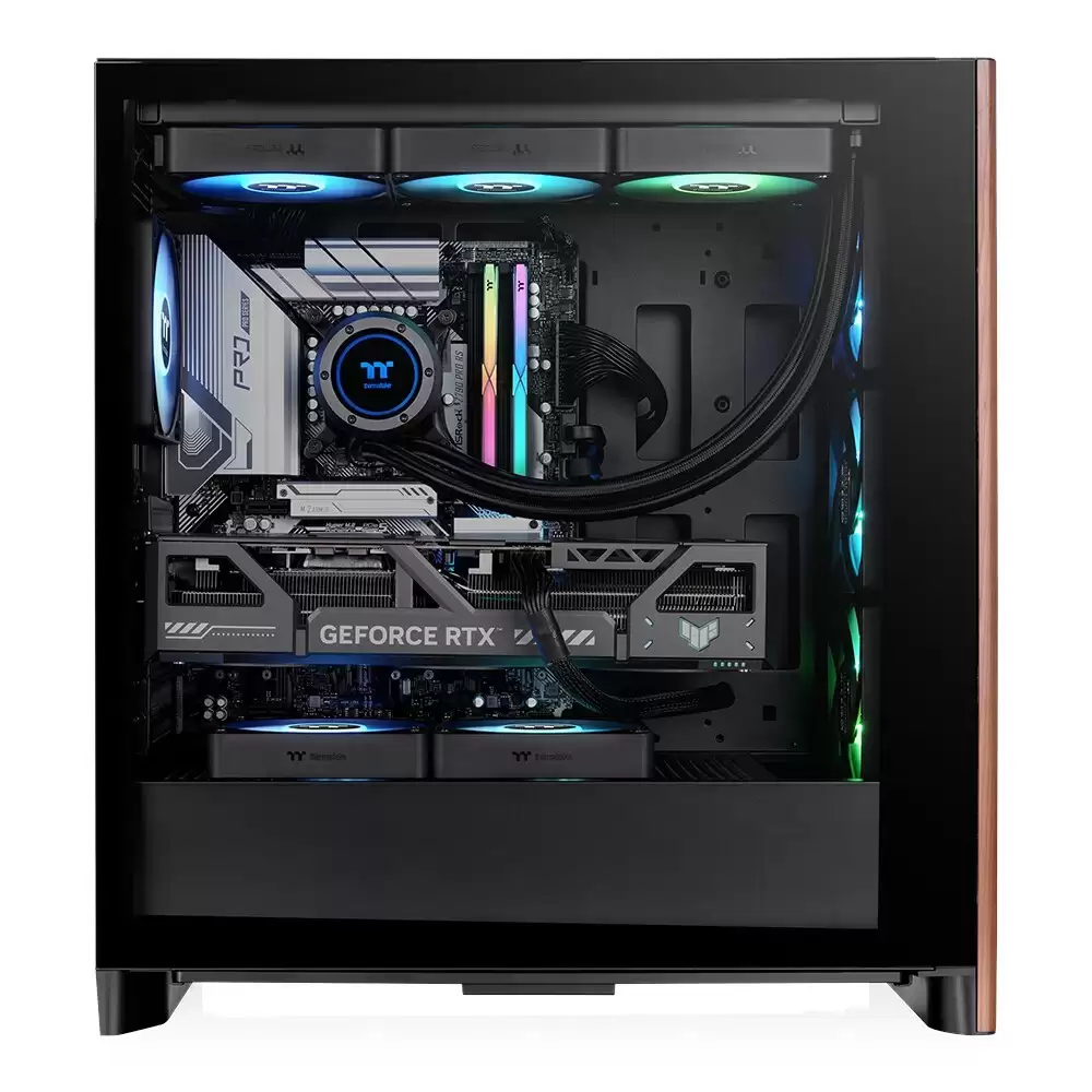 曜越发布钢铁S370 WS机箱：木纹设计+四风扇标配，售299元