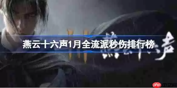 燕云十六声1月全流派秒伤排名怎样-燕云十六声1月全流派秒伤排行榜