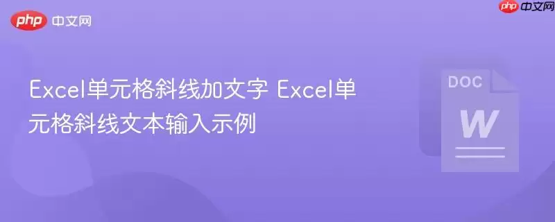 Excel单元格斜线加文字 Excel单元格斜线文本输入示例