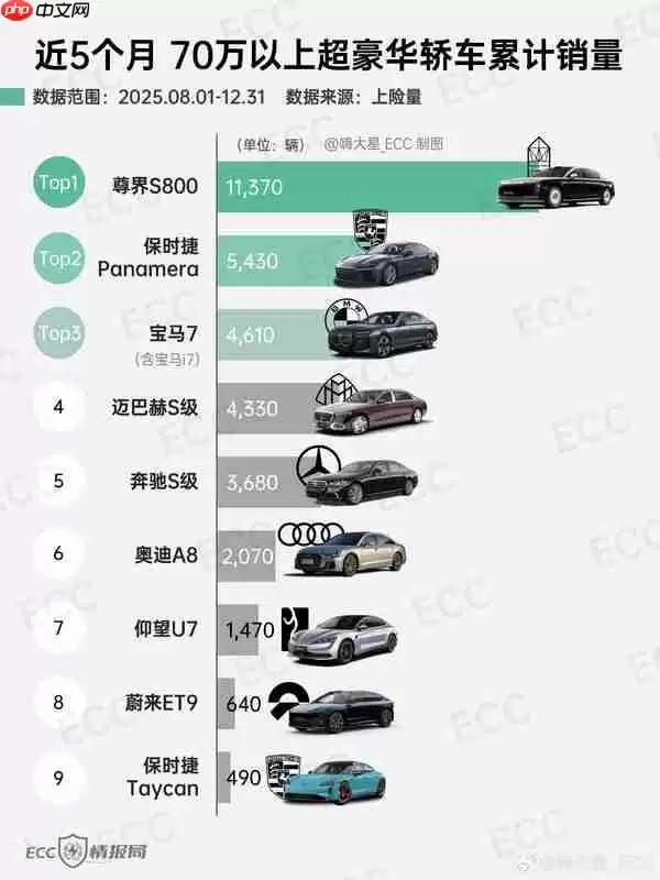 超越迈巴赫S！尊界S800跻身2025年超豪华轿车销量亚军