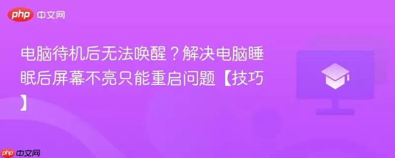 电脑待机后无法唤醒？解决电脑睡眠后屏幕不亮只能重启问题【技巧】