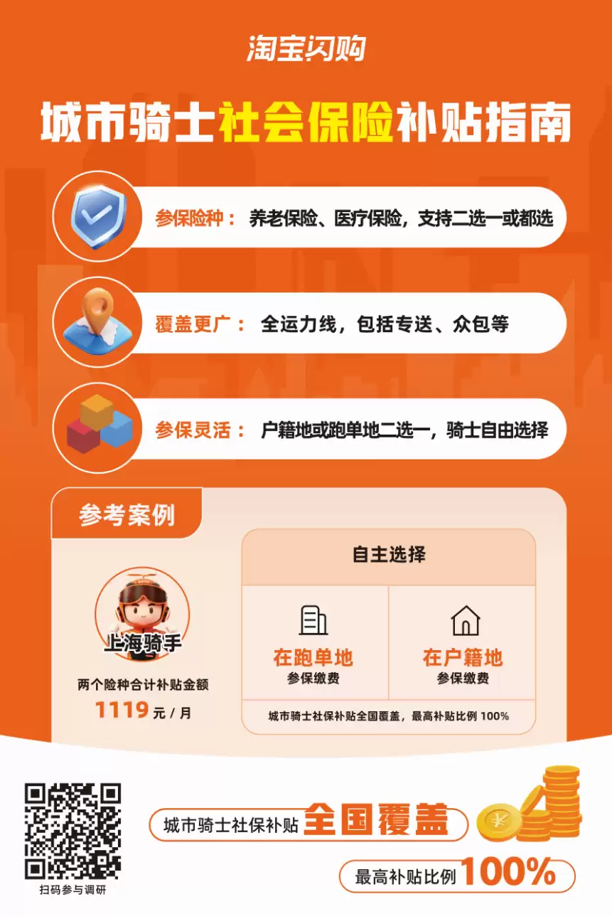 淘宝闪购:养老、医疗保险已完成全国覆盖,社保补贴最高可100%
