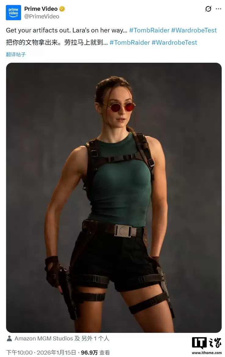 劳拉新形象首秀，索菲 · 特纳主演《古墓丽影》真人剧定妆照公布