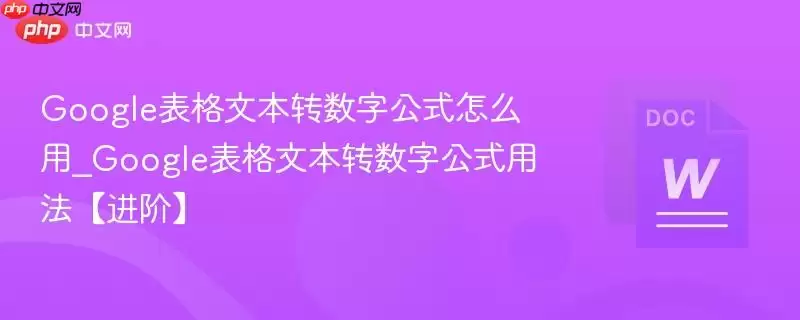Google表格文本转数字公式怎么用_Google表格文本转数字公式用法【进阶】