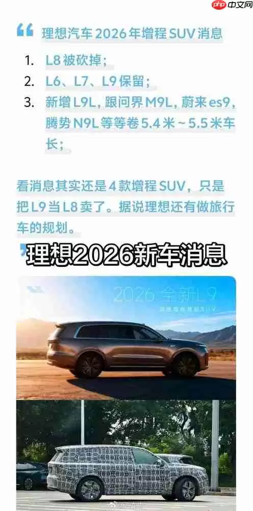 曝理想汽车或新增L9L车型 “砍掉”L8 保留L6、L7、L9