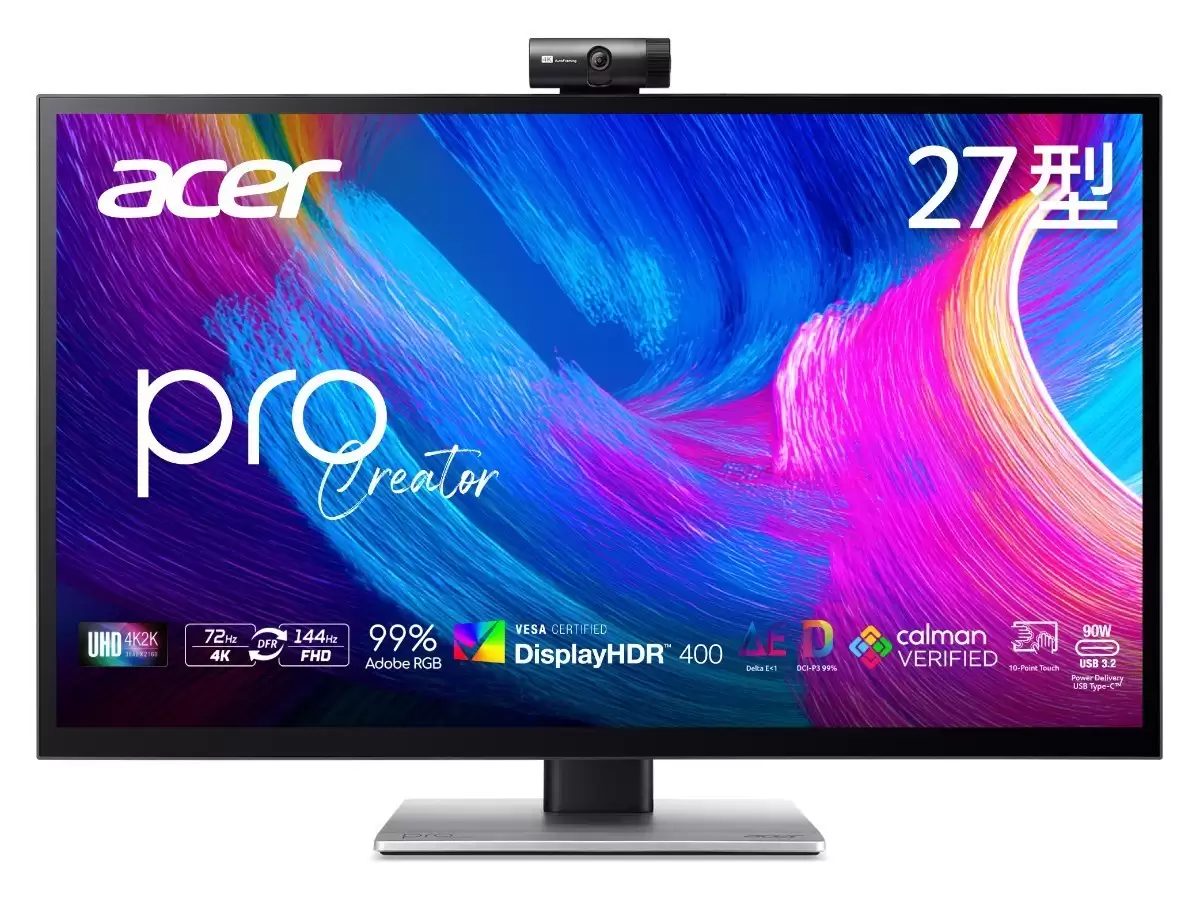 宏碁发布ProDesigner PE270KT专业显示器:4K触控+HDR400,售价3532元