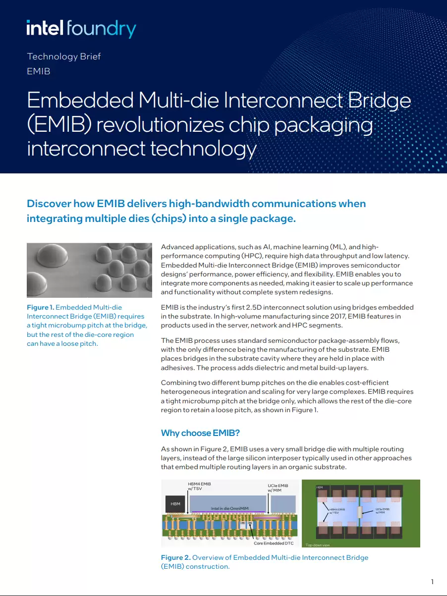 英特尔:EMIB 封装优于传统 2.5D 芯片,成本更低、设计更简单
