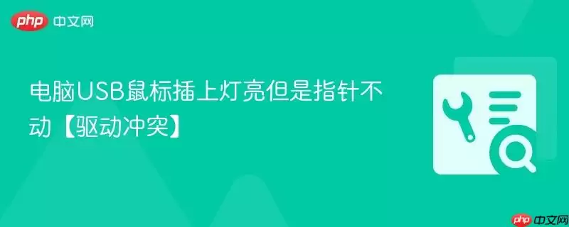 电脑USB鼠标插上灯亮但是指针不动【驱动冲突】