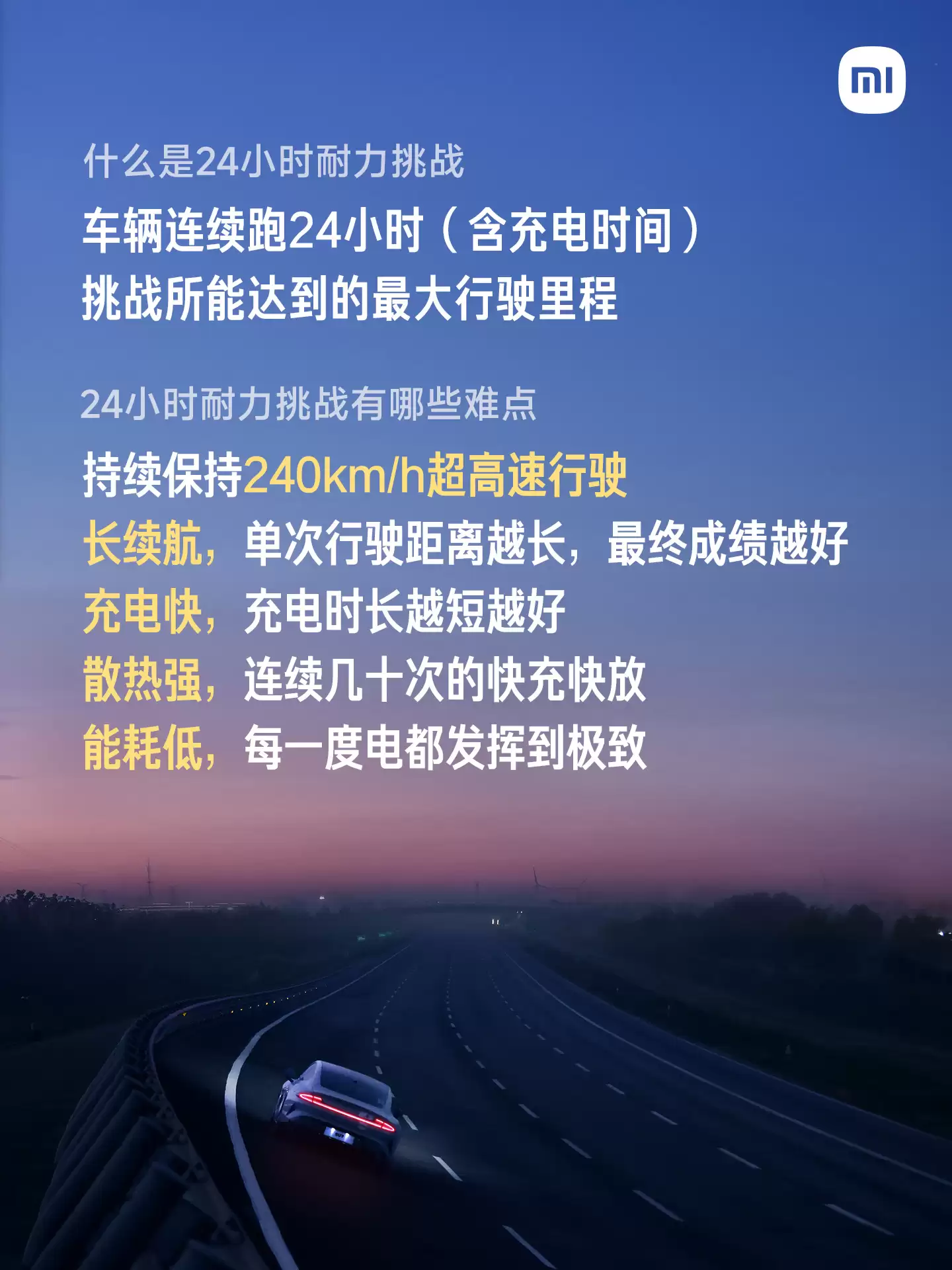 “用短跑速度跑马拉松”，新一代小米 SU7 Max 24 小时耐力挑战成绩 4264km