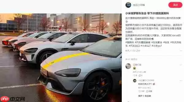 小米汽车俄罗斯保有量超过千台 当地车友零下20度聚会