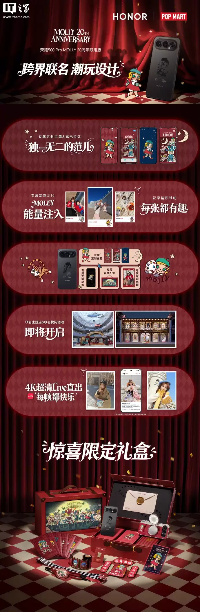 4499 元，荣耀与泡泡玛特推出首款全机定制潮玩手机“荣耀 500 Pro MOLLY 20 周年限定版”