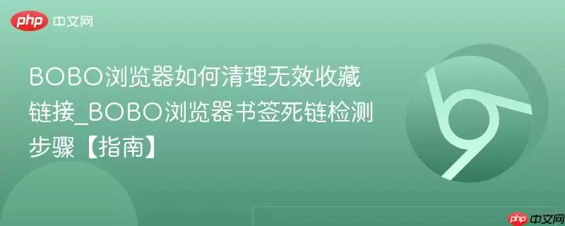 BOBO浏览器如何清理无效收藏链接_BOBO浏览器书签死链检测步骤【指南】