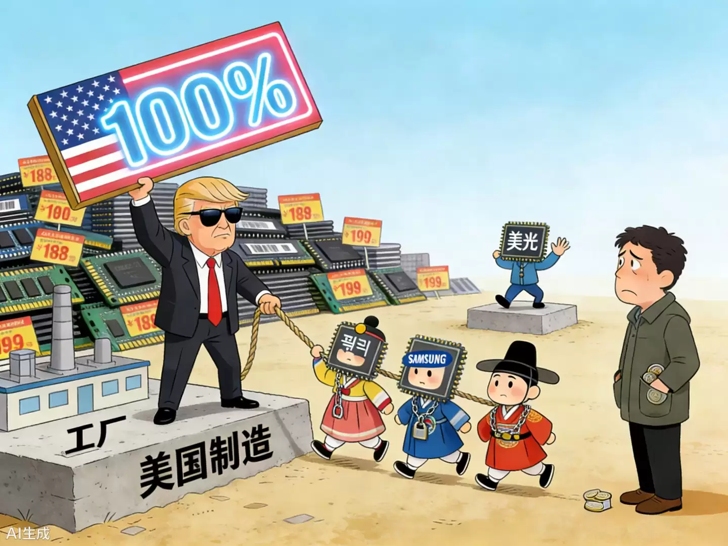 全球内存价格恐进一步失控,美国挥舞100%关税大棒