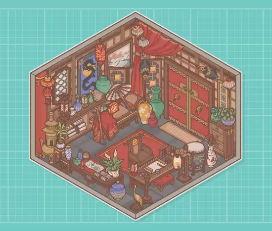 治愈系贴纸造景新作造景贴纸1.3版本上线,全新主题真龙天子的宫殿登场