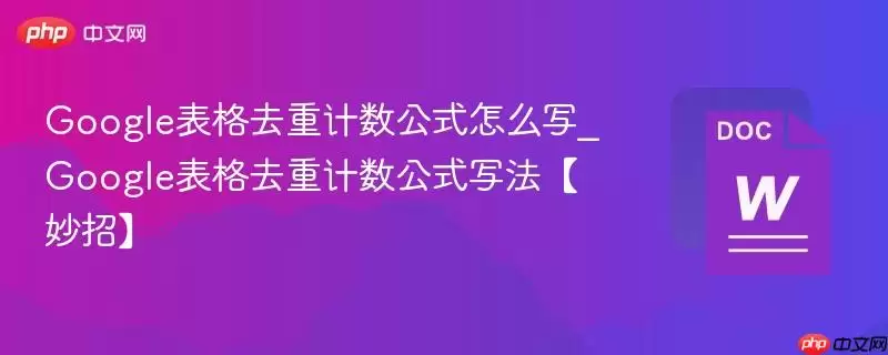 Google表格去重计数公式怎么写_Google表格去重计数公式写法【妙招】