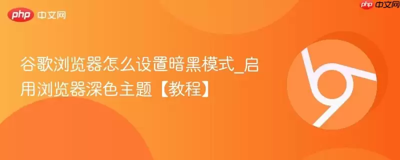 谷歌浏览器怎么设置暗黑模式_启用浏览器深色主题【教程】