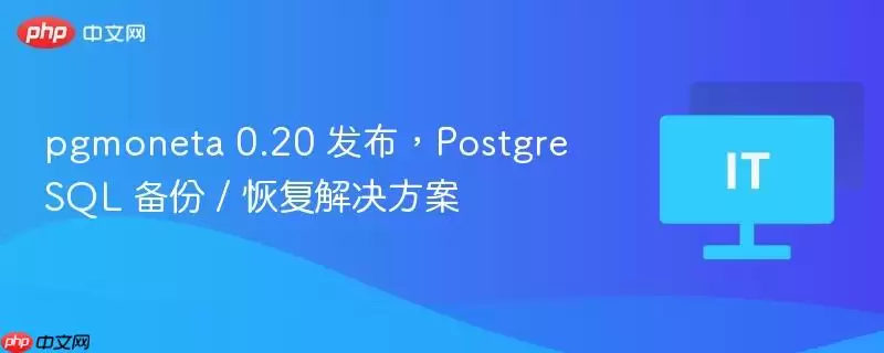 pgmoneta 0.20 发布，PostgreSQL 备份 / 恢复解决方案